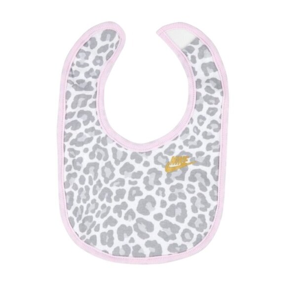 Nike Baby Girl Pink Animal Print Bib + Booties Set - Picture 3 of 6